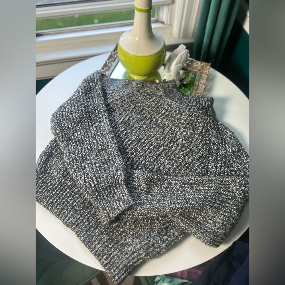 Universal Threads Cozy Sweater in Charcoal (Black & White Knit)